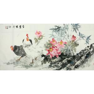 卢士杰国画作品《【富贵吉利】作者卢士杰》价格1536.00元