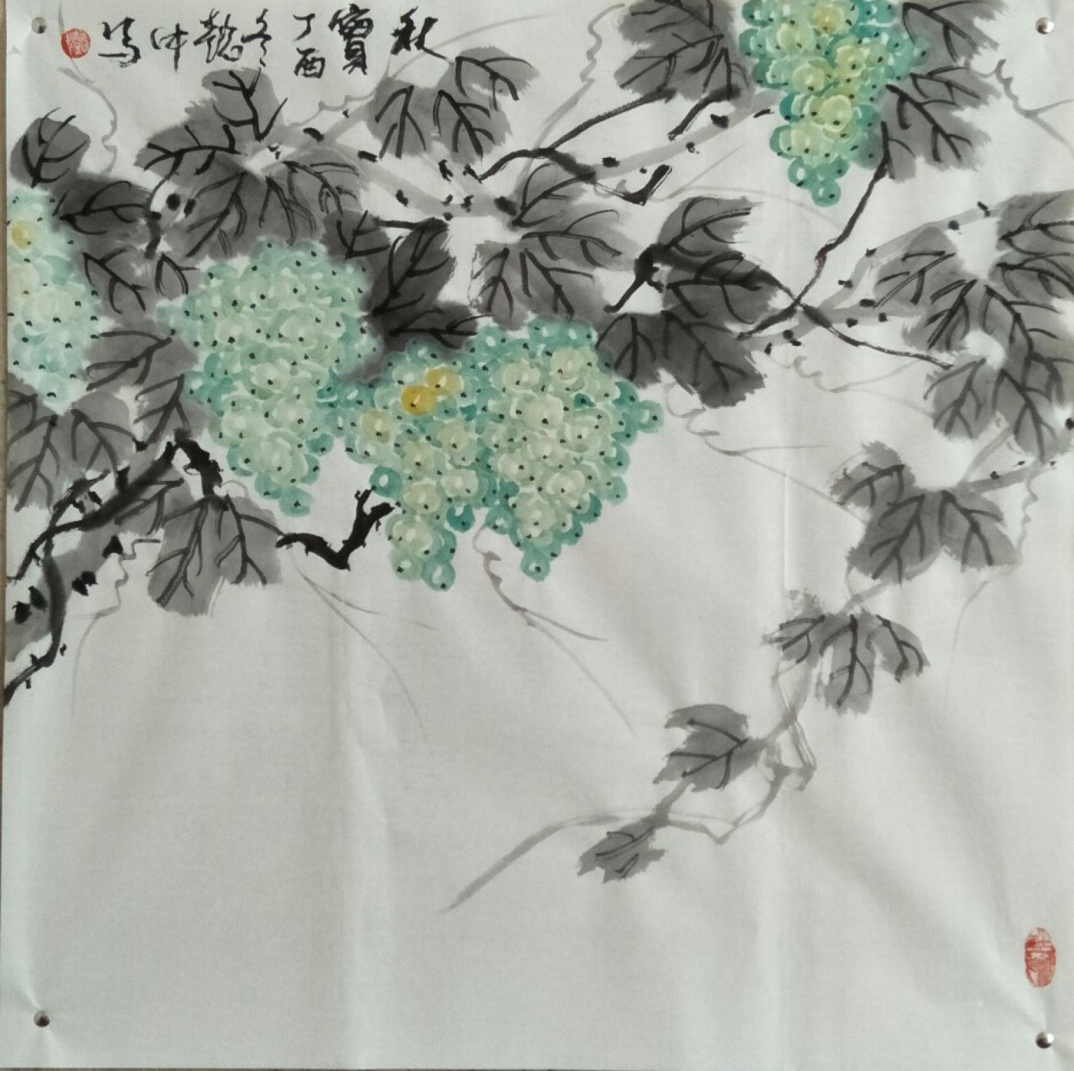 庞懿中国画作品《秋实》