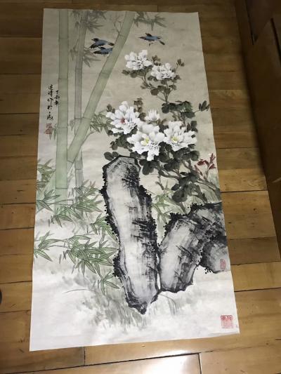 徐建清日记-国画花鸟类，兴之所至一气呵成，未及题名，绘制过程拍照留念，欢迎来电交流，徐建清。【图2】