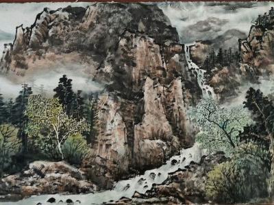 高勇利日记-国画新作《巫山雲云雨飛飞》，六尺對開，180*50CM   高勇利发布。【图4】