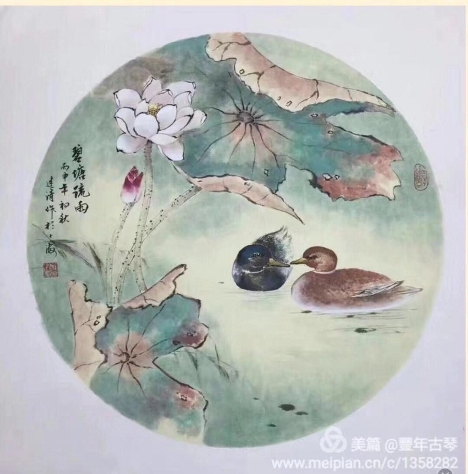 徐建清国画作品《荷花》