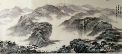 郭正明日记-国画《云霞出海曙，松翠渡江春》，近作，供品鉴【图1】