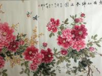 艺术家王长泉收藏:牡丹国画《春色似锦花满园》，大八尺240×120cm，王长泉【图2】