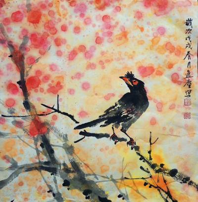 高勇利日记-高勇利，国画《繁花似錦》，30*30cm，軟片未裝裱【图4】