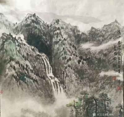 陈秀梅日记-《秋山余晖胜朝霞》《山乡春意》
很久没晒画了，近期画的小斗方，与大家分享一下，【图1】