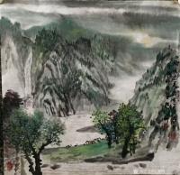 艺术家陈秀梅日记:《秋山余晖胜朝霞》《山乡春意》
很久没晒画了，近期画的小斗【图2】