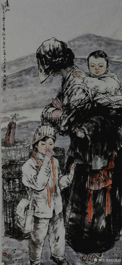 赵国毅日记-国画人物画《远山》,尺寸69x139cm
母亲沉重的心，把希望寄托给山那边的远【图1】