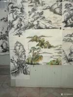 艺术家贾芳日记:国画山水作品《寒江垂钓》，尺寸66*66cm。
贾芳【图2】