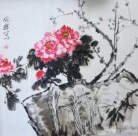 艺术家李同辉日记:国画花鸟练笔作品《荷花》《牡丹》，四尺斗方
李同辉【图1】