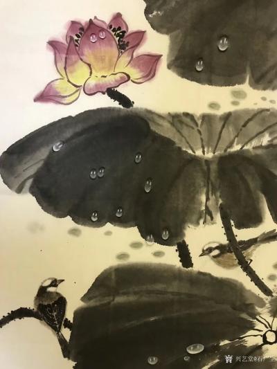 石广生日记-国画《雨后》
在写意画中加入工笔的手法，也未尝不可，齐白石老人总是这样干。所以【图2】