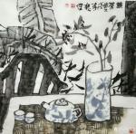 魏杰日志-国画《清茶》四幅，一杯茶品平凡人生，平常心看大千世界。欢迎品【图1】