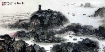 蒋元生日记-《每日一画》金山春晓（镇江金山寺，驰名中外，流传着水漫金山寺的故事，此画更受成功【图1】