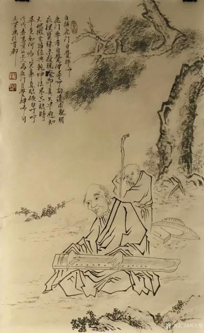 刘玉坚日记-国画人物画《松下童子侍鹿门》
《白描鹿门自觉禅师》
鹿门尊者自觉僧　寻师访道【图1】