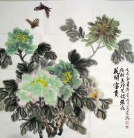 艺术家田光荣日记:国画牡丹新作《花开富贵》，四尺斗方，“兆树玉玲兄嫂雅存”，【图0】