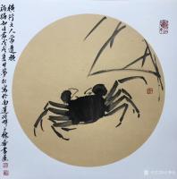 艺术家石梦松日记:国画动物画《螃蟹》，横行之物祸患多，人亦如是。下雨天，情绪不【图0】