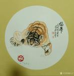 柳士才日志-应两位好友邀请，画的小萌虎，小猴子，小鸟，动物画各一幅。尺寸【图2】