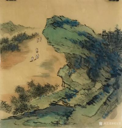 刘玉坚日记-一平尺小画也精彩，国画山水画《帆影》，【图1】