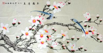 刘慧敏日记-工笔花鸟画，玉兰花系列作品，《玉蘭清香》，《春花烂漫》，《繁花似锦》。敬请欣赏，【图1】