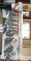 艺术家宁建华日记:国画彩墨山水画《幽燕金秋图》，尺寸120*300cm，献给老【图0】