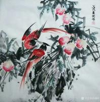 艺术家吴朝阳日记:国画写意花鸟画《脉脉此情与天诉，忘转千里与君谣》，尺寸68*【图0】