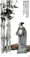 艺术家魏杰日记:国画人物画《东坡赏竹图》，《雨打芭蕉》，《清晨的霞光》，《茶【图4】