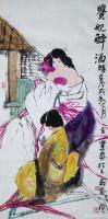 艺术家徐立业日记:国画人物画，仕女图系列作品欣赏《赏花》，《贵妃醉酒图》，《秋【图4】