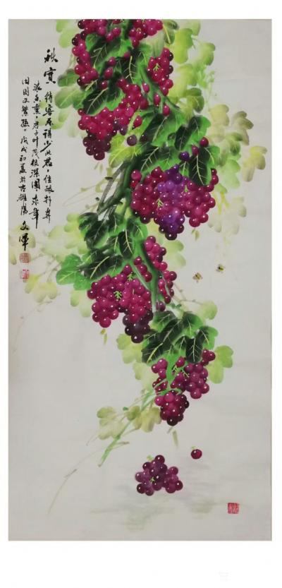 党文军日记-新作《秋实》•四尺138×68cm，
【分享】引路靠贵人，走路靠自己，成长靠学【图1】