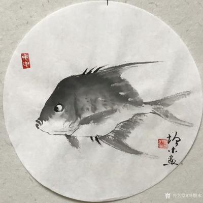 冯增木日记-近作小品，探索部分新鱼种的画法和单条鱼小品的题款与用印方法，尚不成熟！【图3】