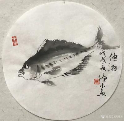 冯增木日记-近作小品，探索部分新鱼种的画法和单条鱼小品的题款与用印方法，尚不成熟！【图4】