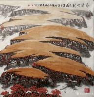 艺术家叶向阳日记:翰墨颂中华:国画山水画作品《高原秋韵》、《春山滴翠银瀑鸣》、【图2】