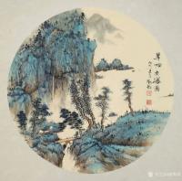 艺术家欧凯歌日记:近期国画山水画9張《翠岭飞瀑图》，《瀑舞云飞》《清江帆影》，【图0】