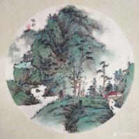 艺术家欧凯歌日记:近期国画山水画9張《翠岭飞瀑图》，《瀑舞云飞》《清江帆影》，【图2】