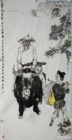 艺术家赵国毅日记:国画人物画新作《紫气东来，老子出关图》，
做个老子胯下的牛【图0】