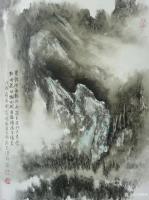 艺术家陈刚日记:国画山水画，取元稹离思句，《曾经沧海难为水，除去巫山不是云》【图0】