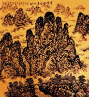 艺术家叶向阳日记:翰墨颂中华:《家住绿水青山畔》。仿古焦墨山水画。恭祝亲朋好友【图0】