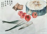 艺术家郭雨铮日记:雨铮.国画作品.《腐干炒茭白番茄冬瓜汤》，《鱼乐图》。【图0】