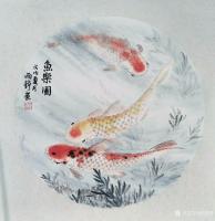 艺术家郭雨铮日记:雨铮.国画作品.《腐干炒茭白番茄冬瓜汤》，《鱼乐图》。【图1】