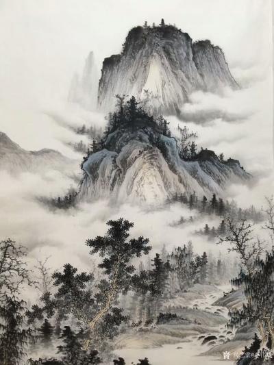 李伟成日记-私人订制，再作仿古山水画《深山幽居图》，68*140cm【图1】