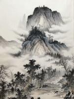 艺术家李伟成日记:私人订制，再作仿古山水画《深山幽居图》，68*140cm【图0】