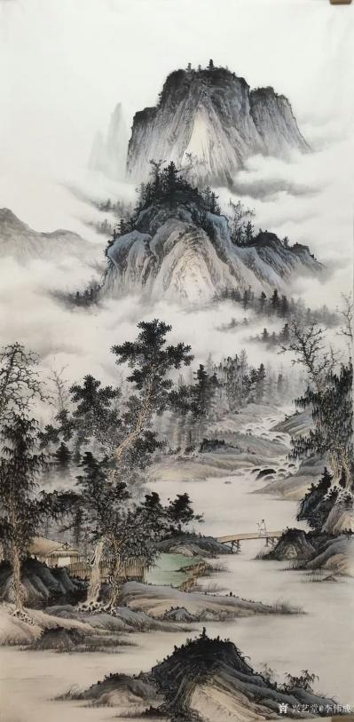 李伟成日记-私人订制，再作仿古山水画《深山幽居图》，68*140cm【图3】