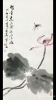 艺术家曹金华日记:清新写意国画荷花系列作品，尺寸69*34cm，【图2】