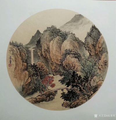 高勇利日记-国画山水画斗方一组，50*50cm，欢迎订制【图1】