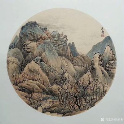 高勇利日记-国画山水画斗方一组，50*50cm，欢迎订制【图2】