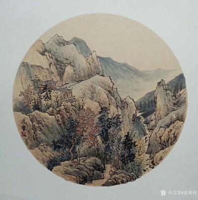 高勇利日记-国画山水画斗方一组，50*50cm，欢迎订制【图4】