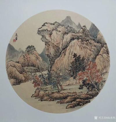 高勇利日记-国画山水画斗方一组，50*50cm，欢迎订制【图6】