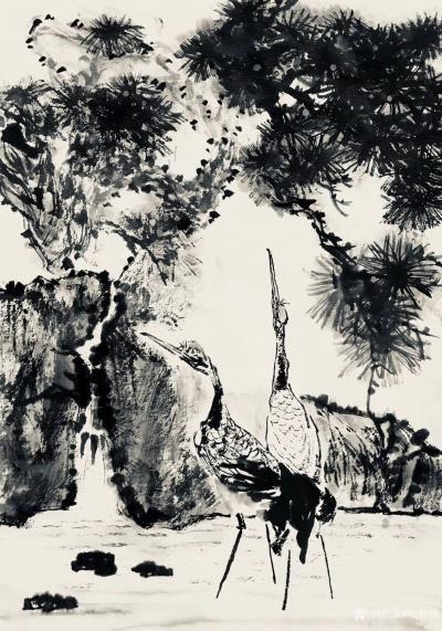 叶仲桥日记-三天画了这张作品，国画《松鹤长青》，也算是我的大收获了。配绘制过程分步图，分享一【图1】