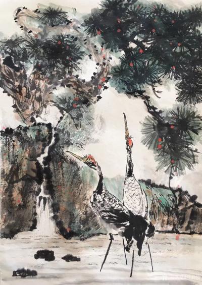 叶仲桥日记-三天画了这张作品，国画《松鹤长青》，也算是我的大收获了。配绘制过程分步图，分享一【图2】