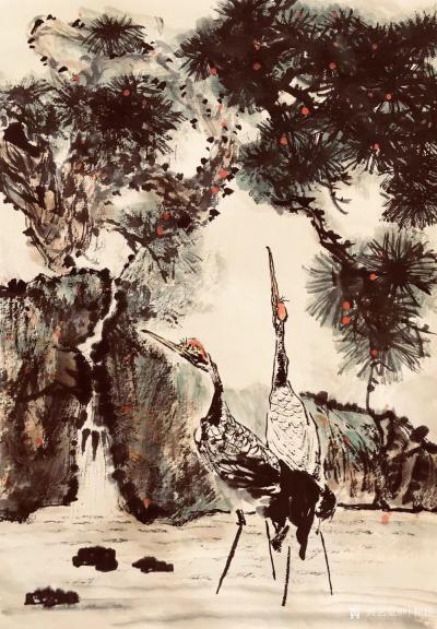 叶仲桥日记-三天画了这张作品，国画《松鹤长青》，也算是我的大收获了。配绘制过程分步图，分享一【图3】