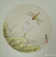 艺术家赵志民日记:工笔画蜻蜓：《小荷才露尖尖角，早有蜻蜓立上头。》尺寸（45*【图2】