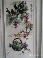 艺术家吉大华日记:国画花鸟画葡萄系列作品《硕果飘香》，《天道酬勤》，尺寸68*【图0】